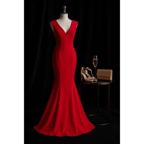 Jay Godfrey Red Cutout Back Sleeveless Mermaid Gown Women’s Size 2 Formal Dress - Picture 2 of 9